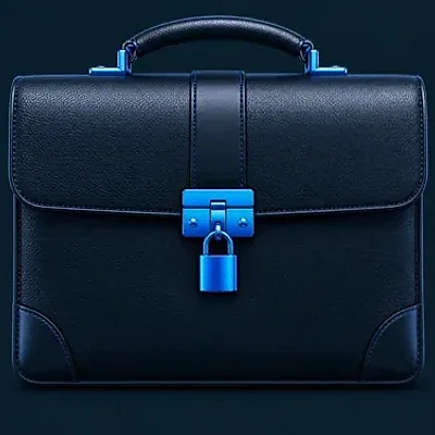 Locked leather briefcase — VegaStars
