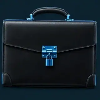 Locked leather briefcase — VegaStars